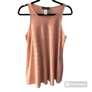 French Atmosphere Peach Lace Mini Dress Size Large